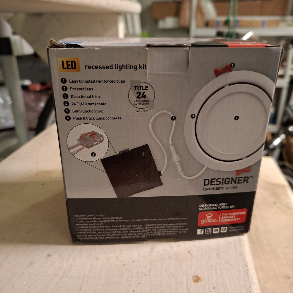 Globe LED Recessed Lighting Kit - White